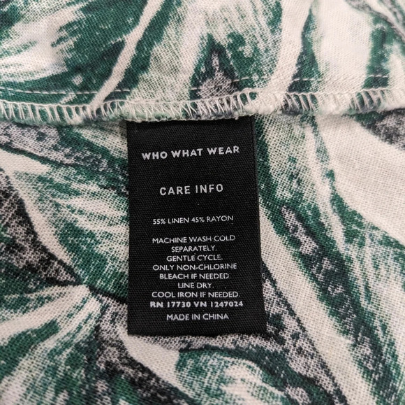 Who What Wear Tropical Palm Print Midi Dress Linen blend Size Small - Picture 8 of 10
